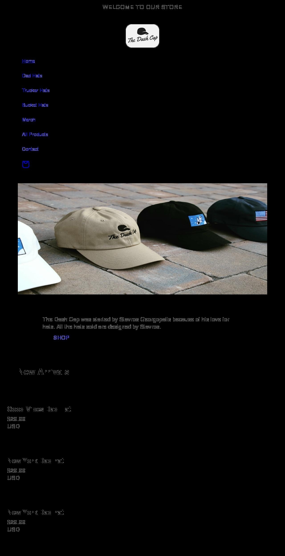thedashcap.com shopify website screenshot