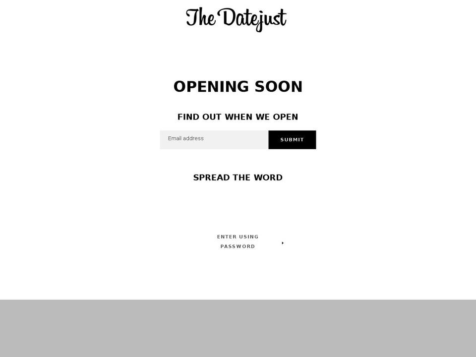 thedatejust.com shopify website screenshot
