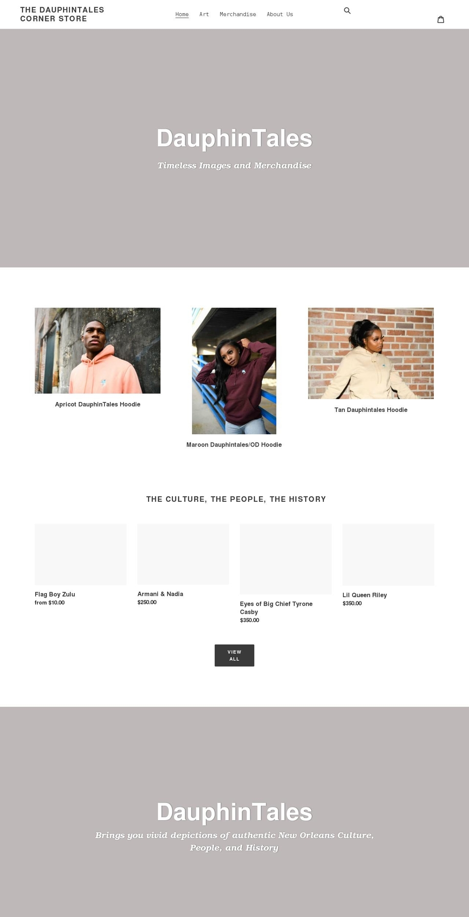 thedauphintalescornerstore.com shopify website screenshot