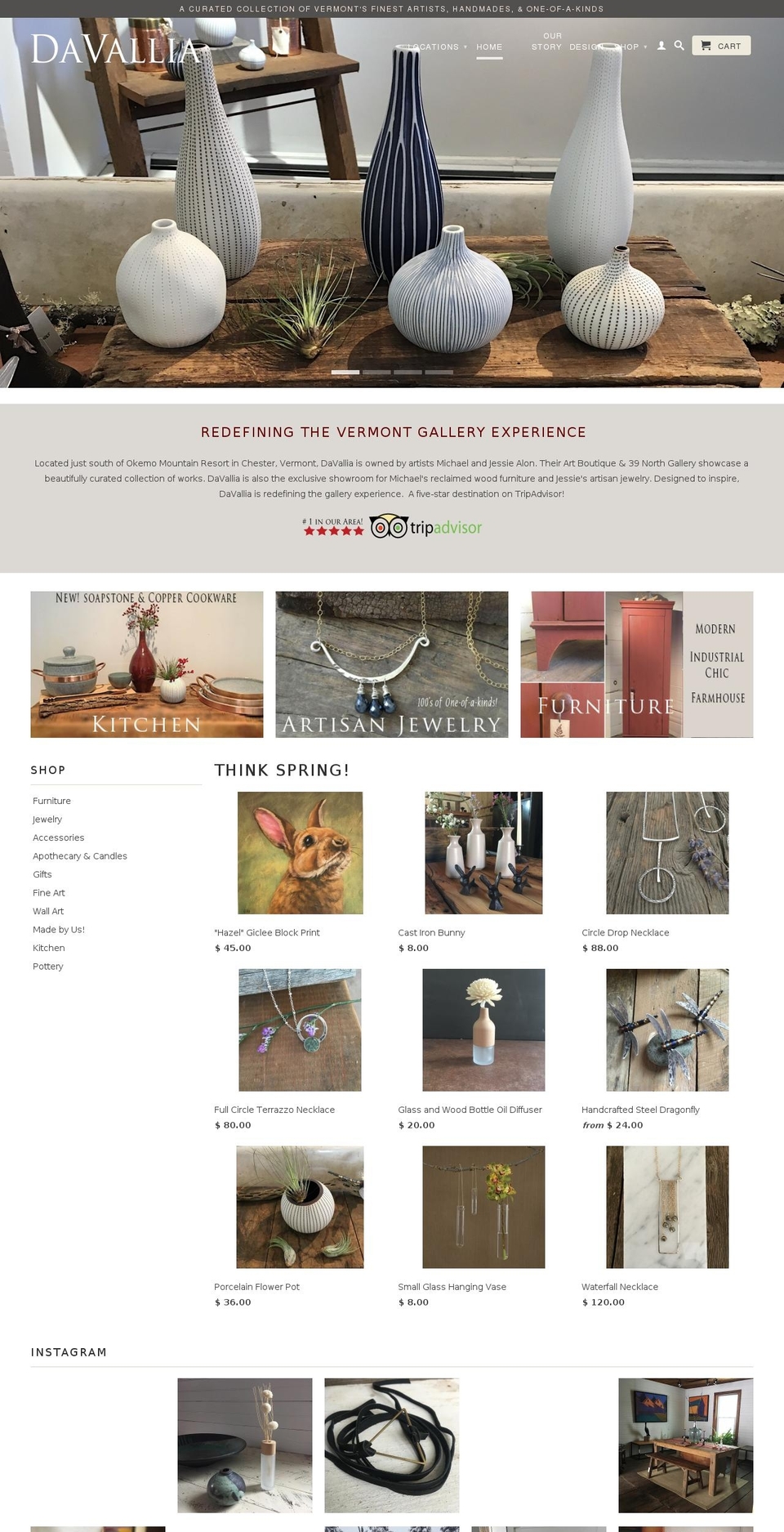 thedavallia.com shopify website screenshot