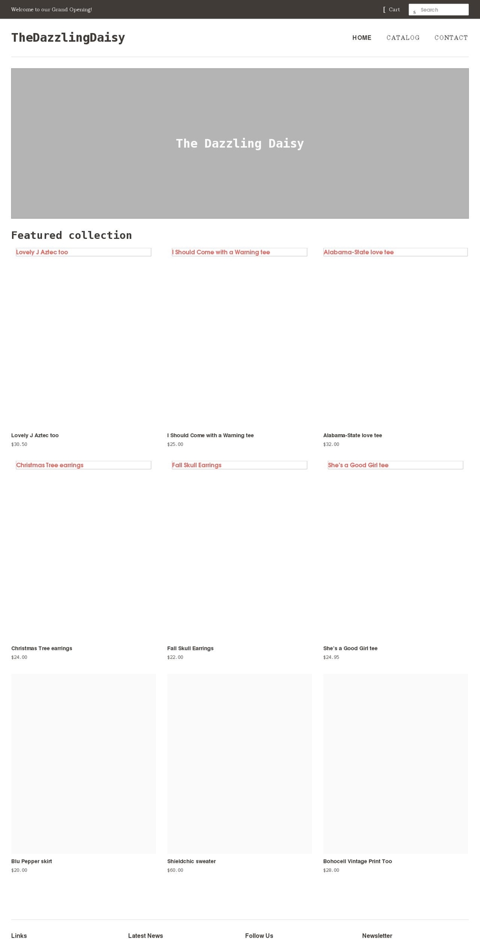thedazzlingdaisy.com shopify website screenshot