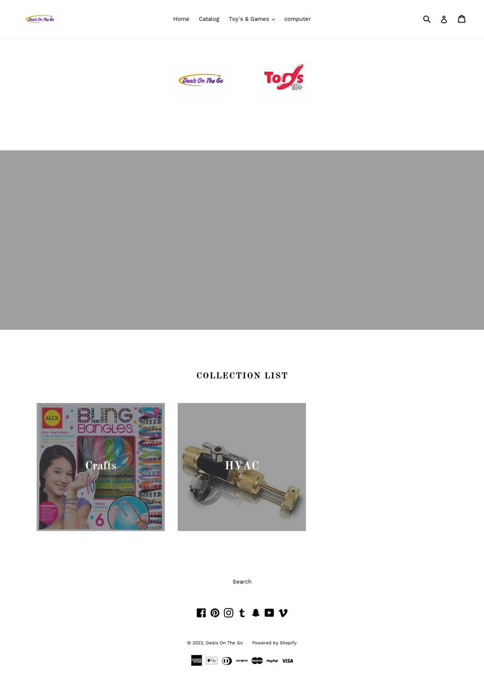 thedealsonthego.com — Shopify storefront screenshot