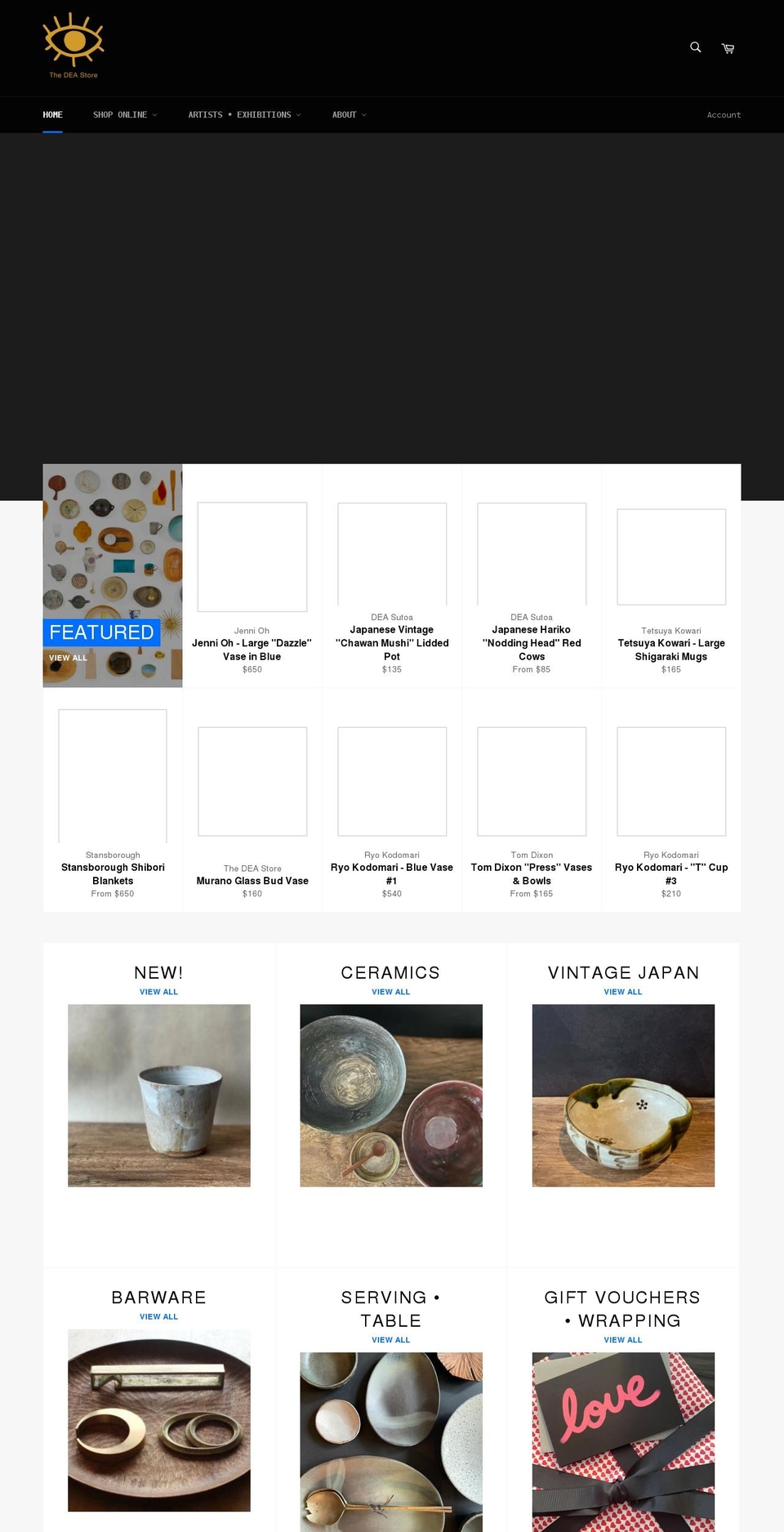 thedeastore.com shopify website screenshot