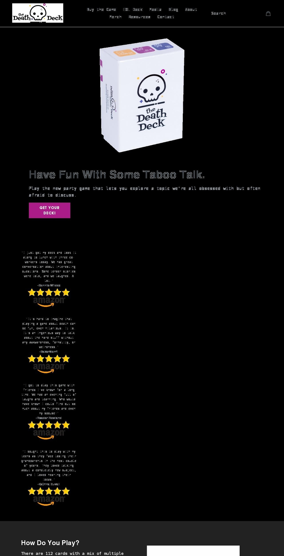 thedeathdeck.com shopify website screenshot
