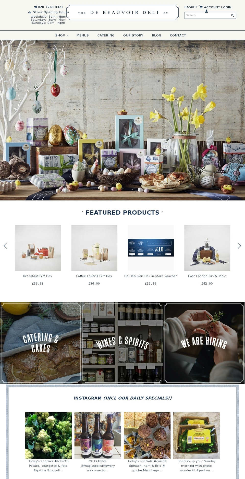space Shopify theme site example thedebeauvoirdeli.co.uk