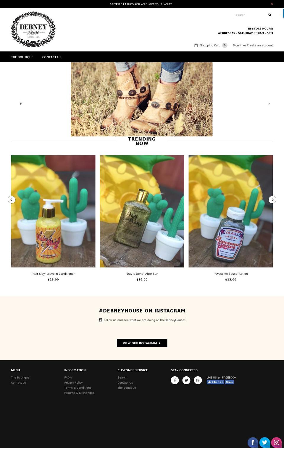thedebneyhouse.com — Shopify storefront screenshot