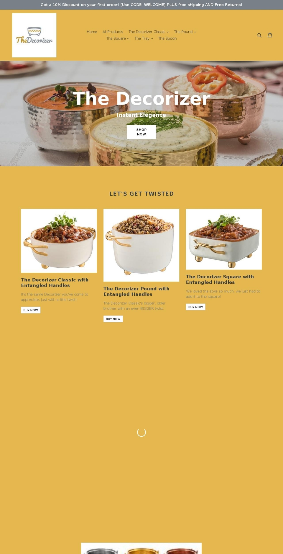 thedecorizer.com shopify website screenshot