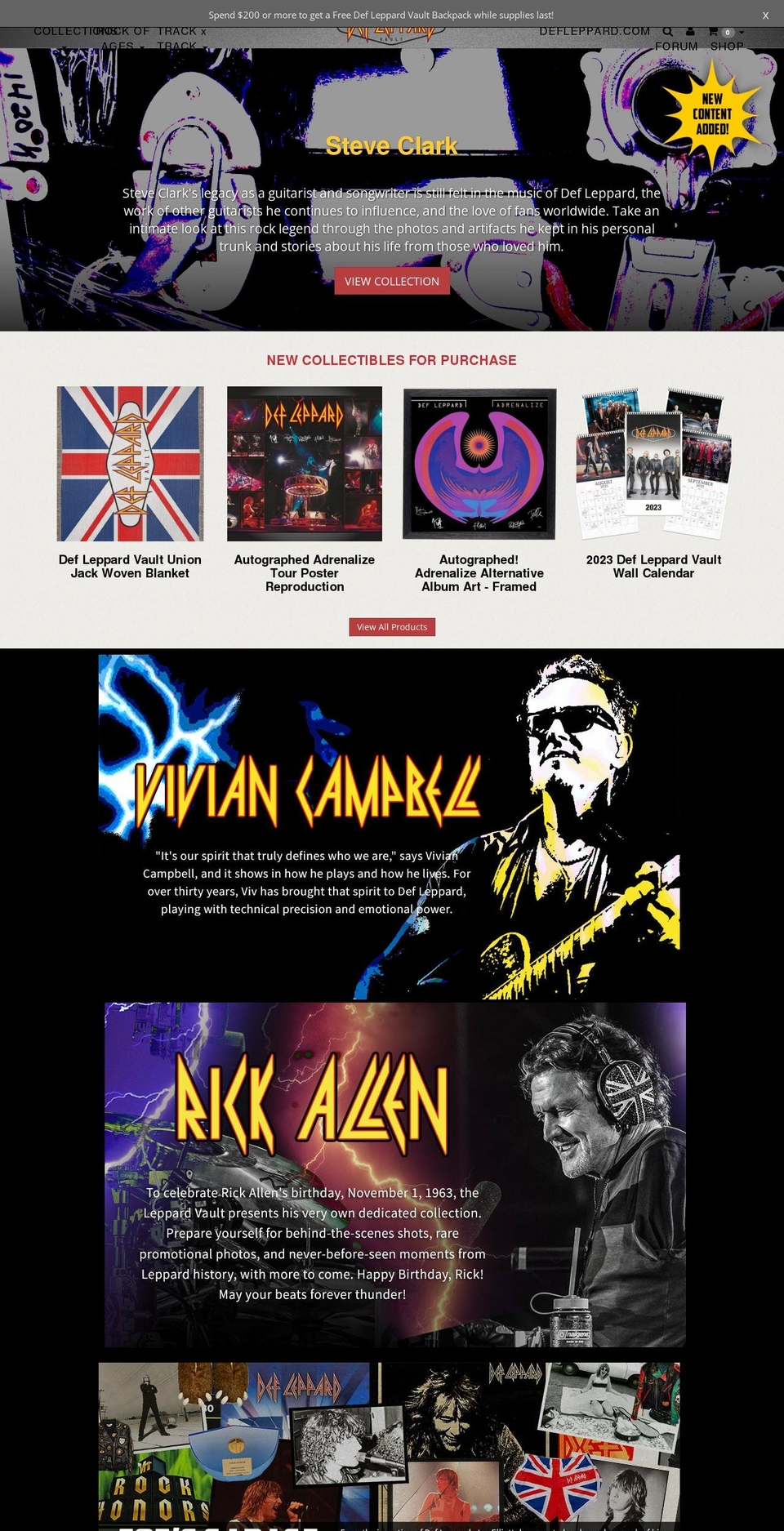 thedefleppardvault.com shopify website screenshot