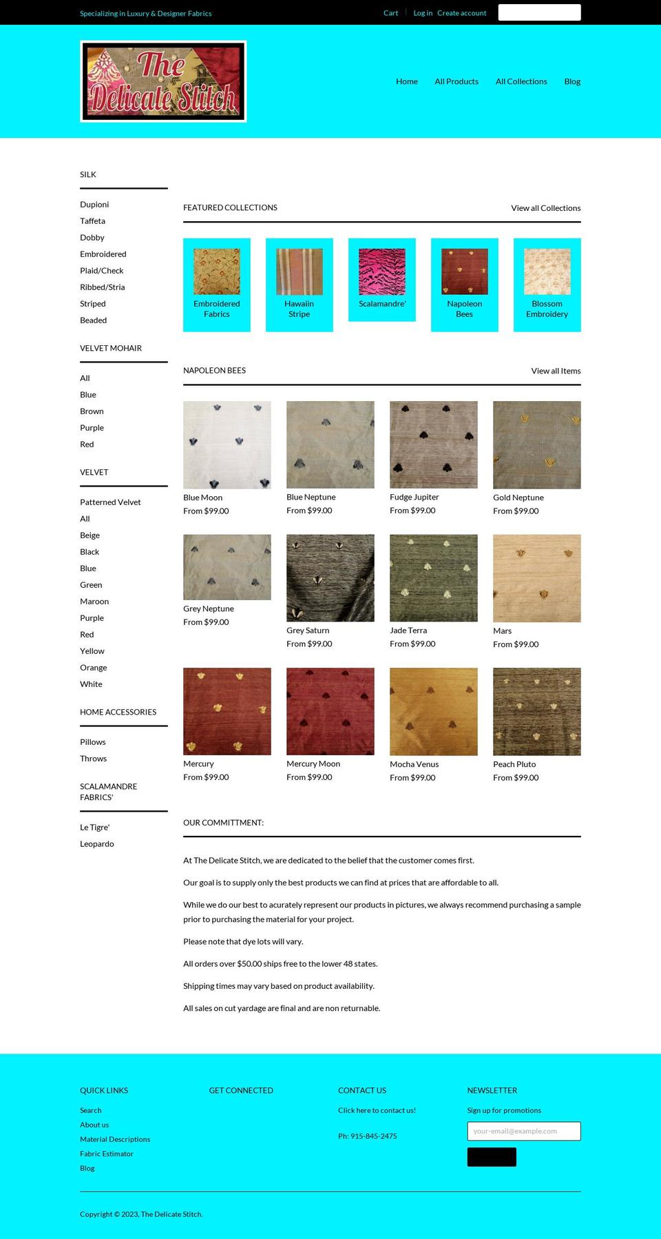 thedelicatestitch.com shopify website screenshot