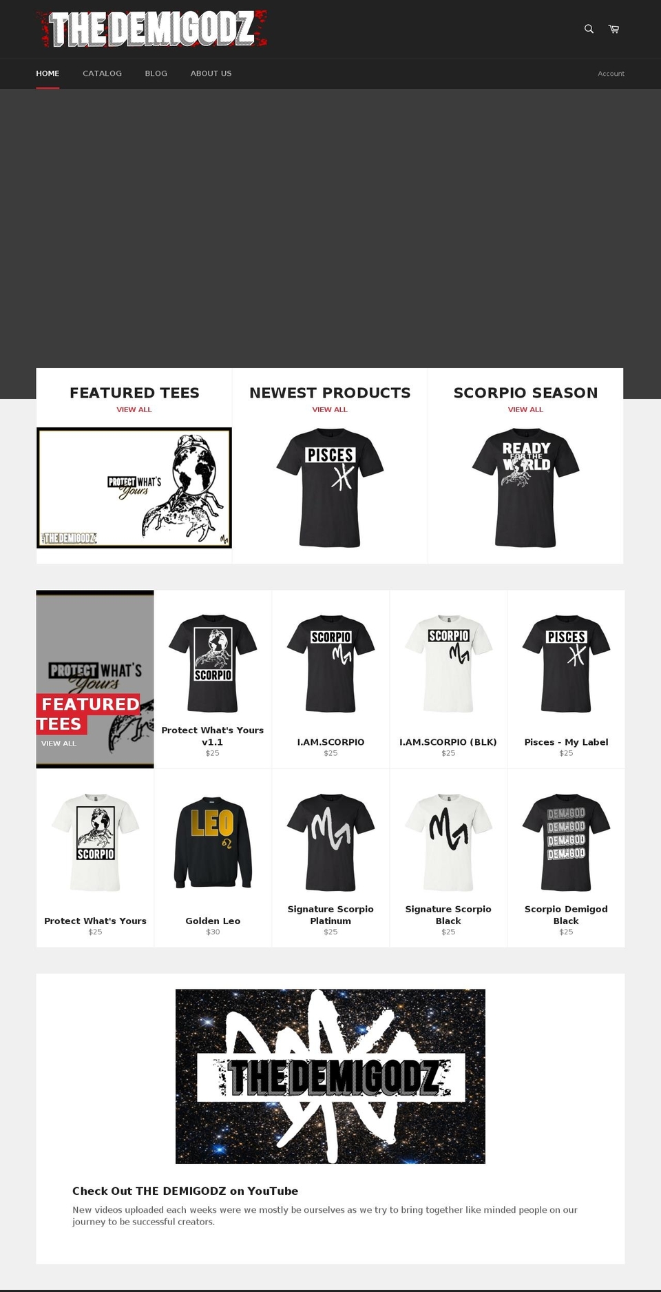 thedemigodz.com shopify website screenshot