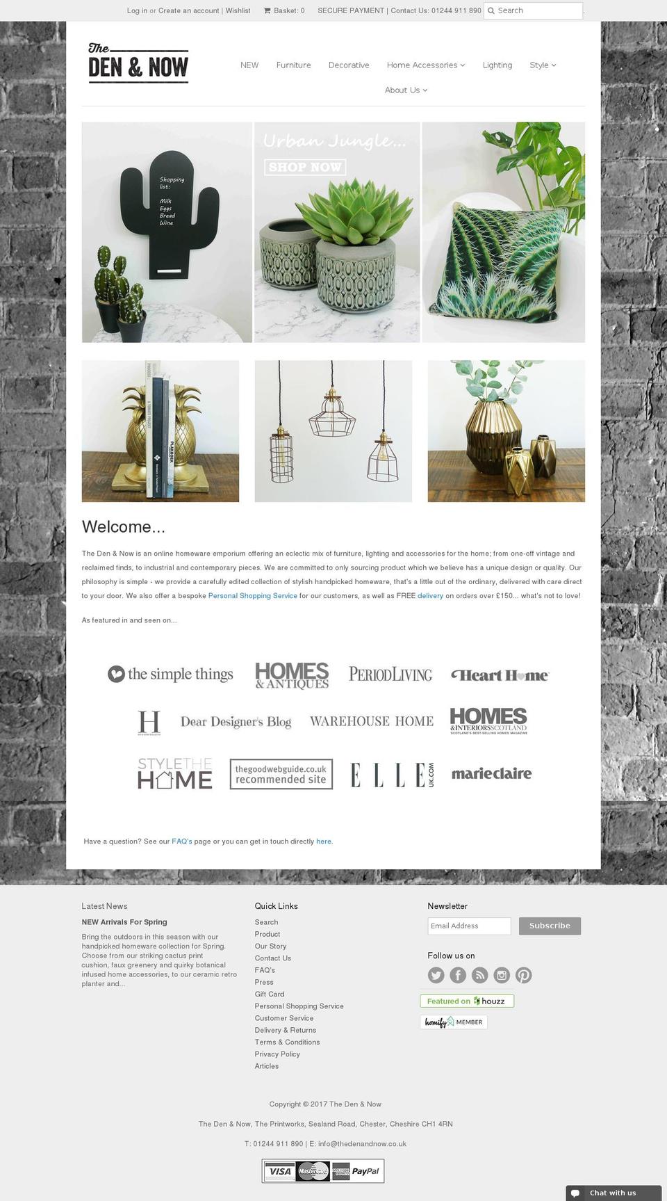 thedenandnow.net shopify website screenshot