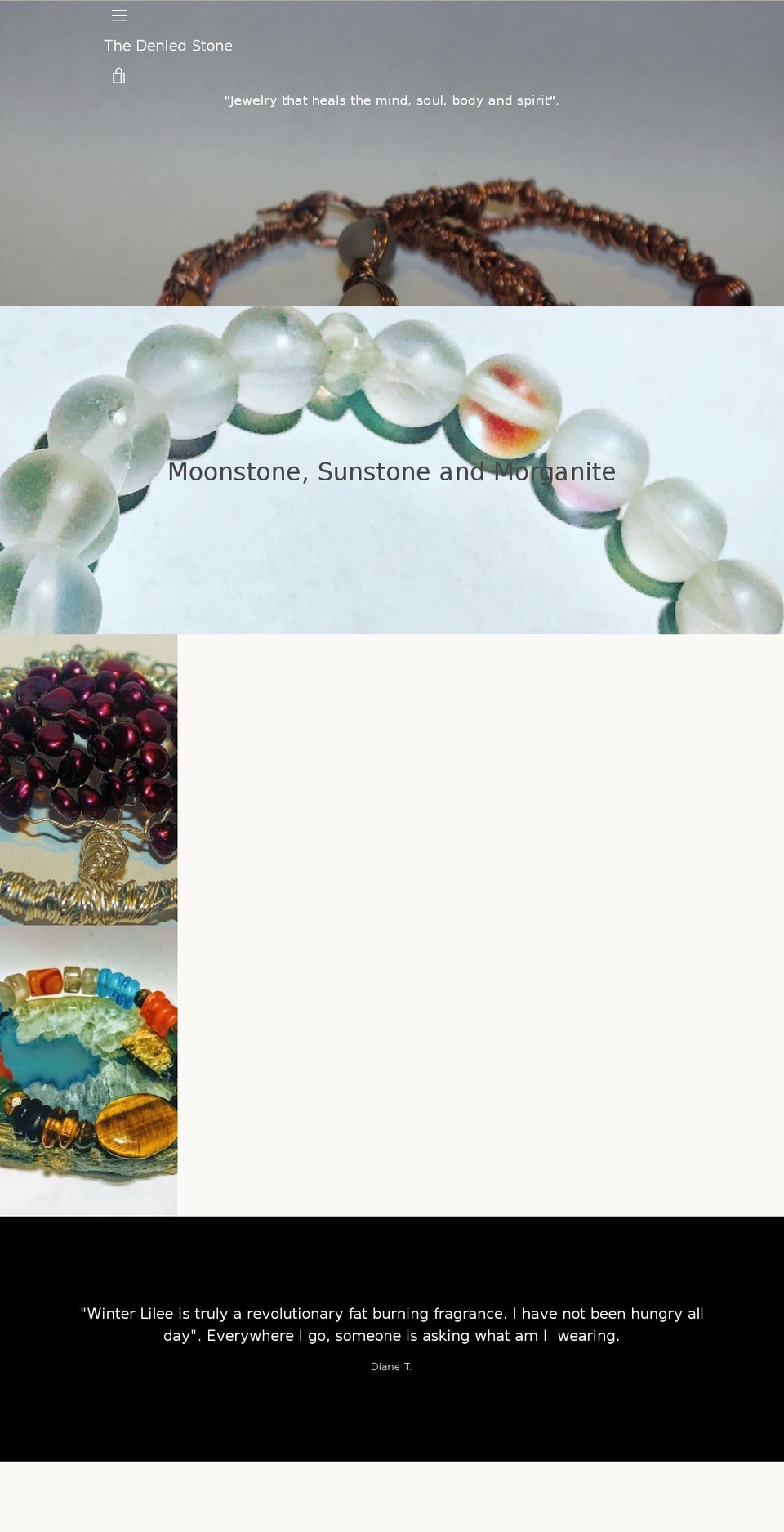 thedeniedstonejewelry.com shopify website screenshot