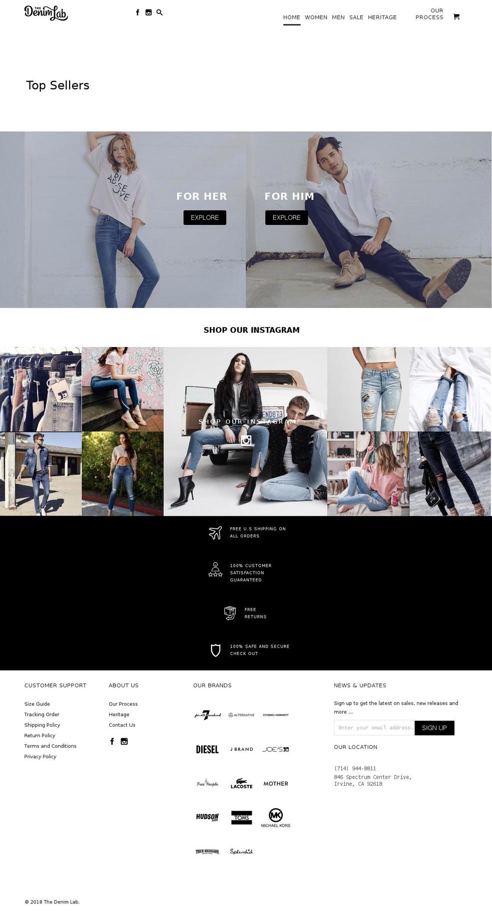 thedenimlab.com — Shopify storefront screenshot