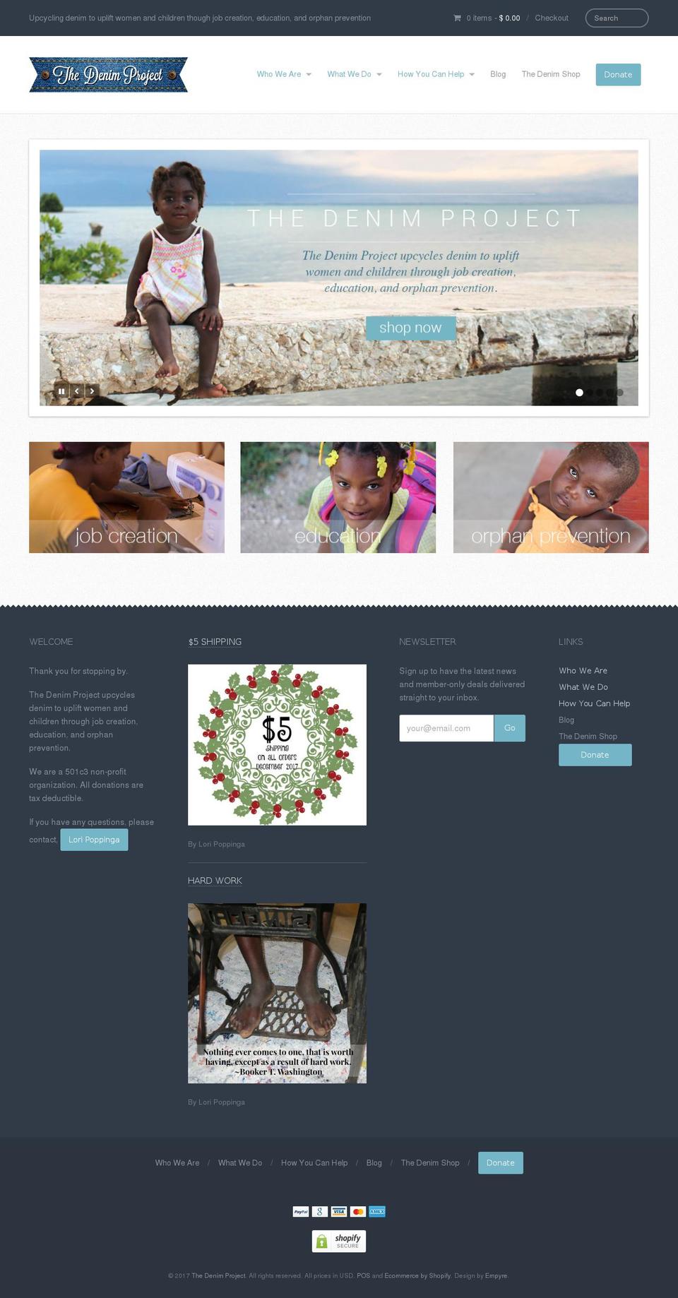 thedenimproject.org shopify website screenshot