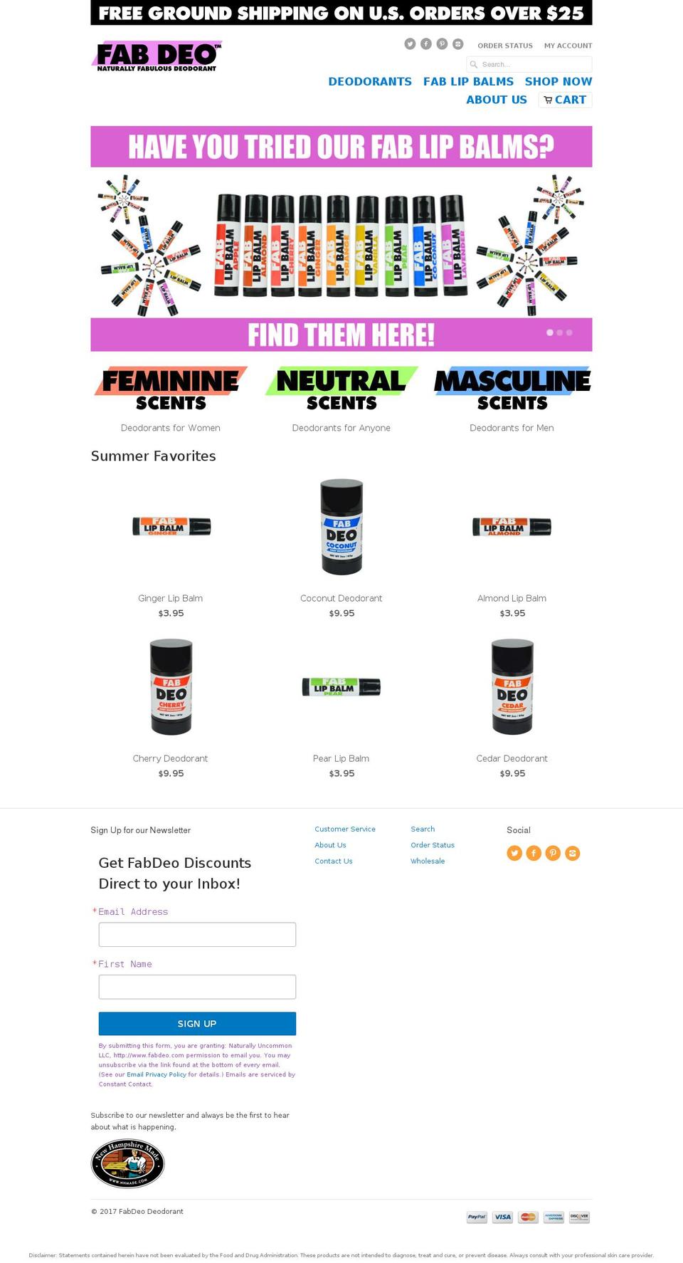 thedeodorantshop.com shopify website screenshot