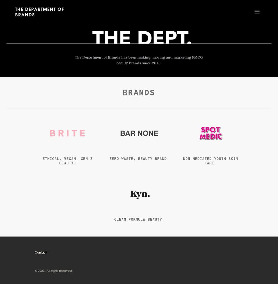 thedepartmentofbrands.com shopify website screenshot