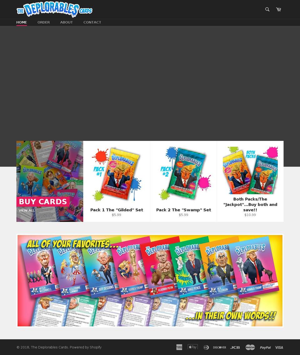 thedeplorablescards.com — Shopify storefront screenshot