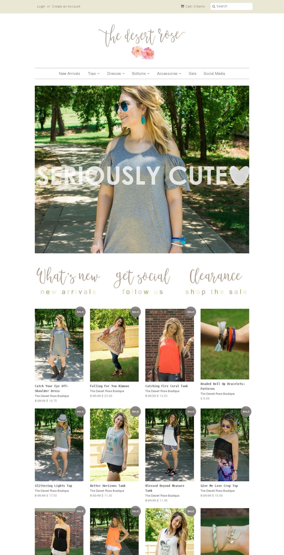 thedesertroseboutique.com shopify website screenshot