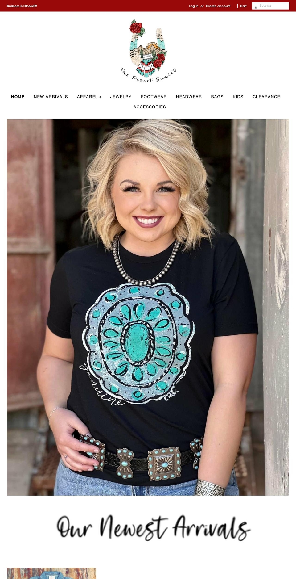 thedesertsunset.com shopify website screenshot