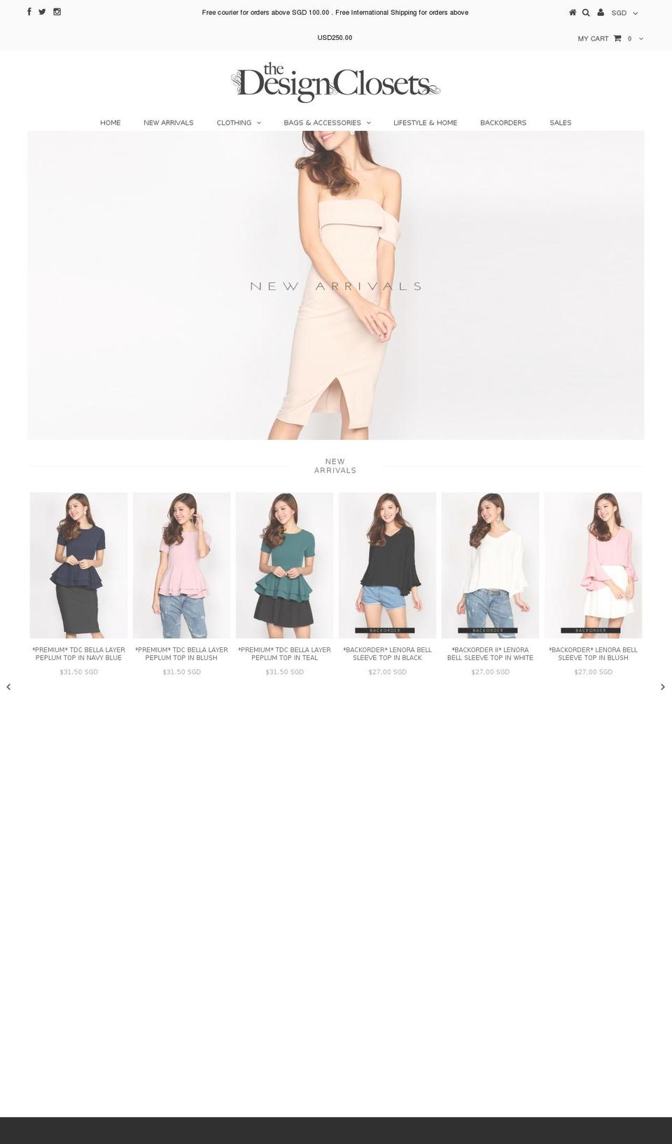 thedesignclosets.com shopify website screenshot