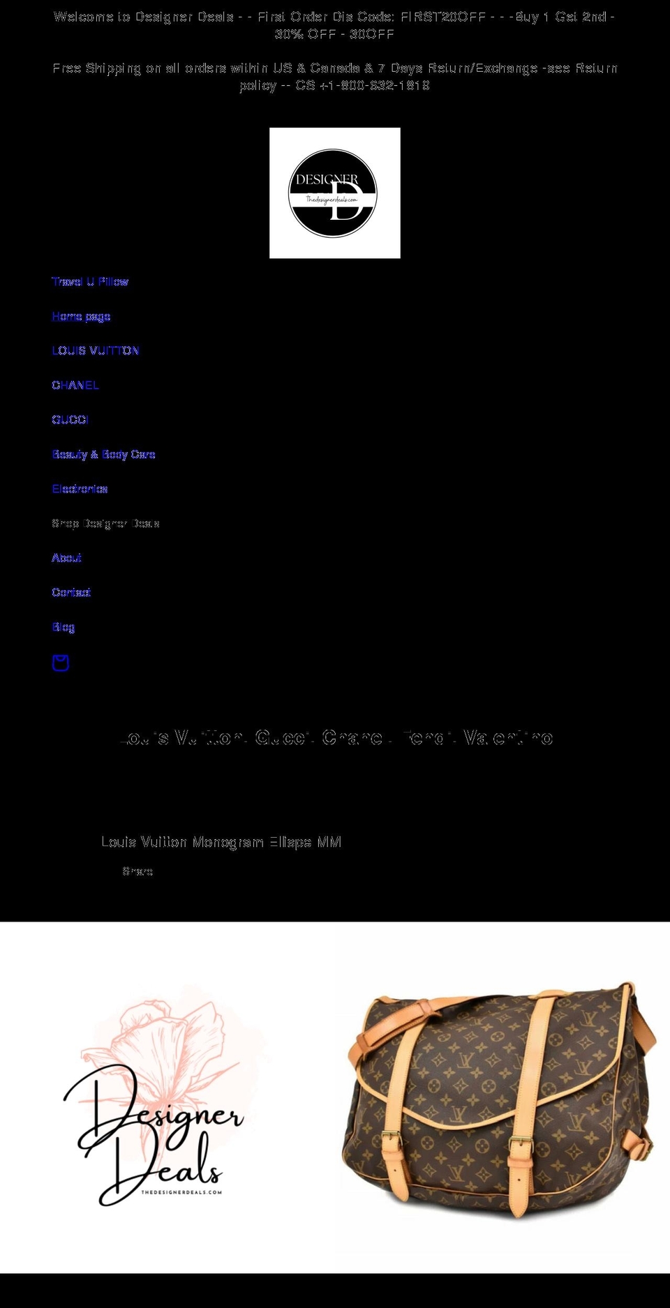 thedesignerdeals.com shopify website screenshot