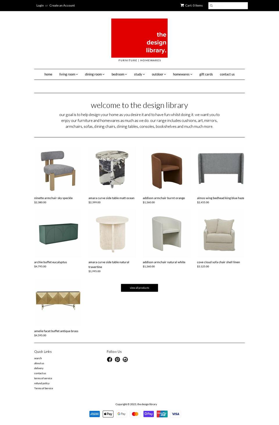 thedesignlibrary.co.nz shopify website screenshot