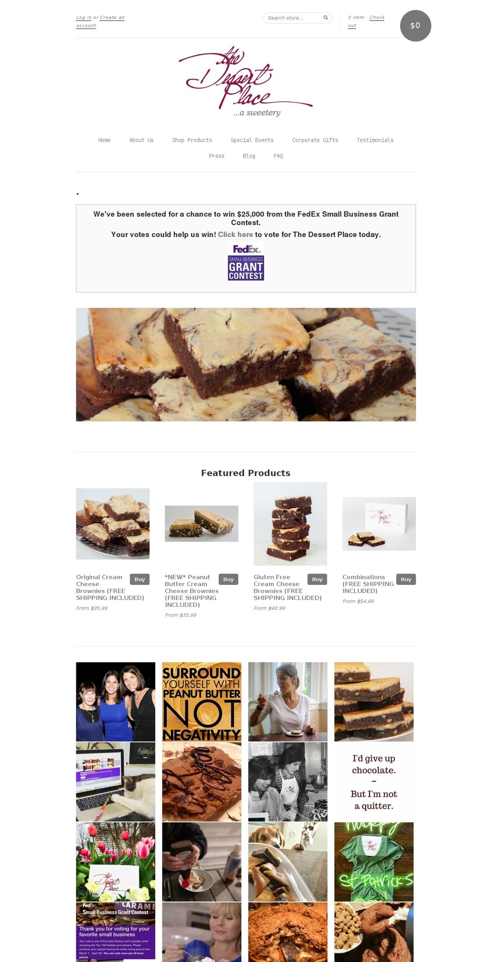 thedessertplace.com shopify website screenshot