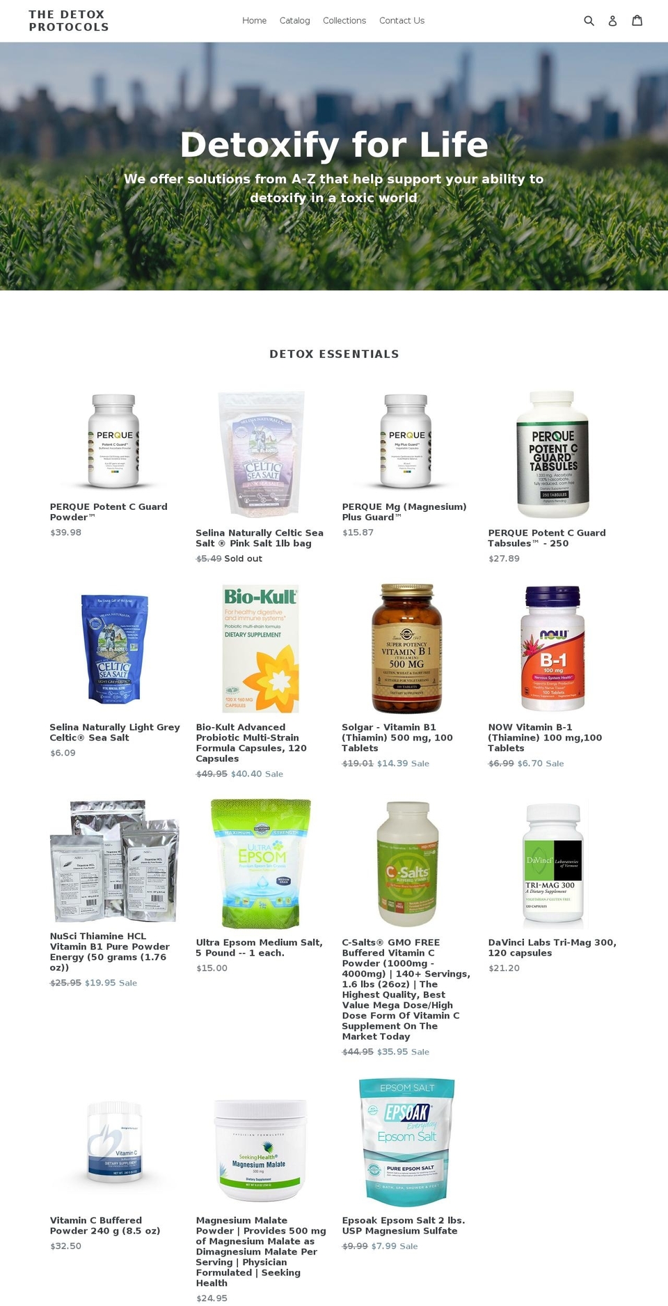 thedetoxprotocols.com — Shopify storefront screenshot