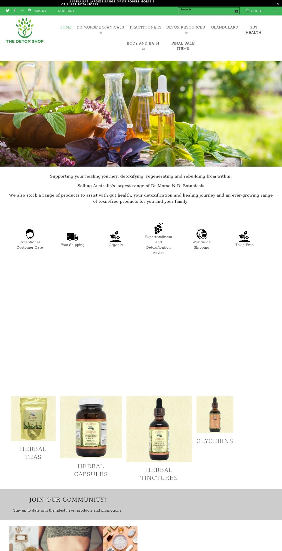 thedetoxshop.com.au shopify website screenshot