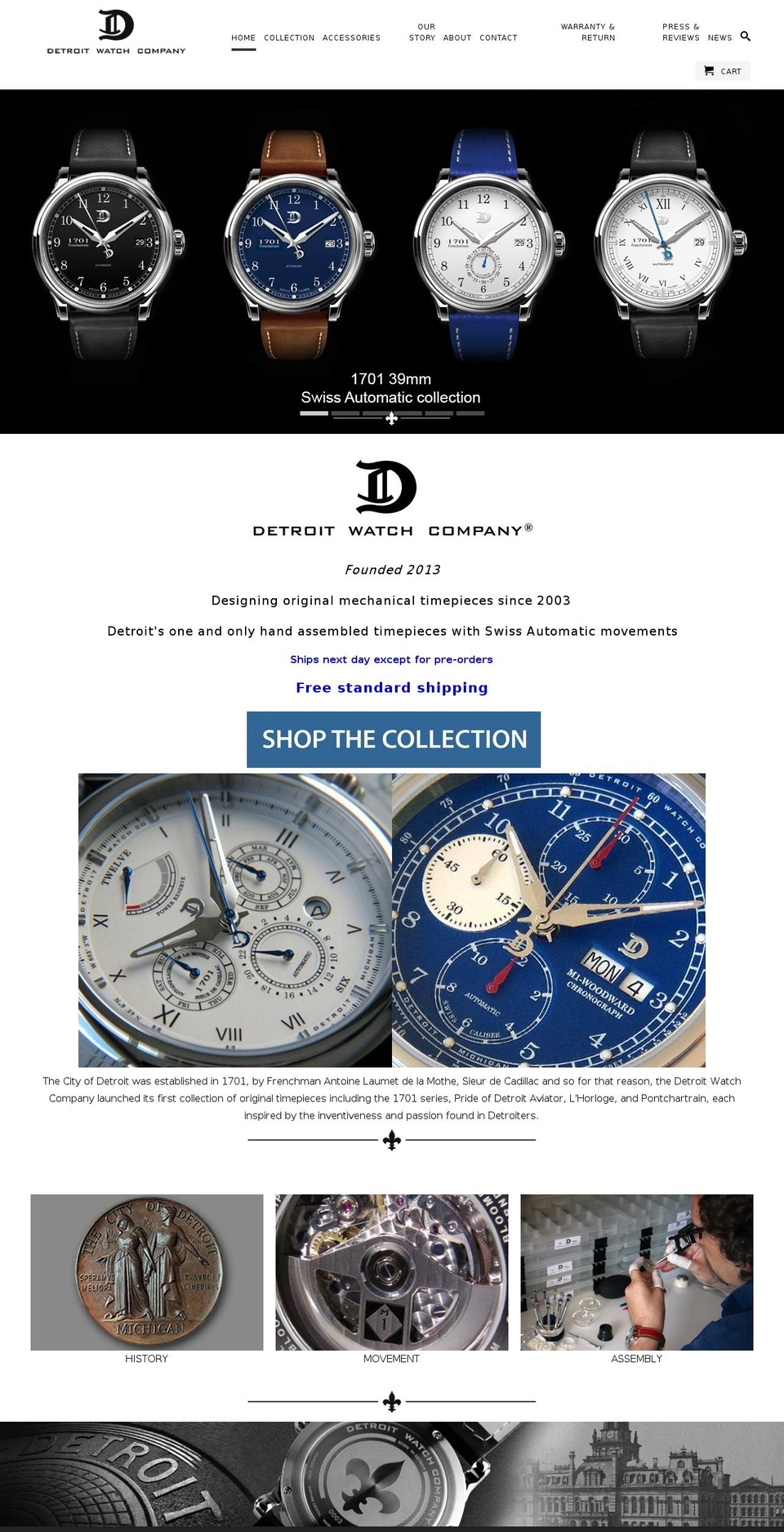 thedetroitwatchcompany.com shopify website screenshot