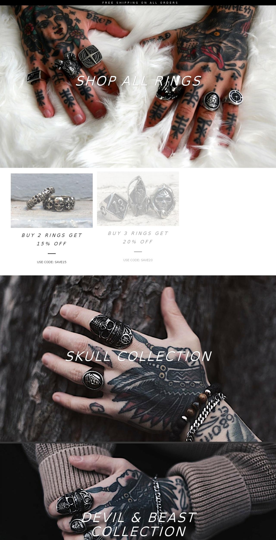 thedevilsjewellery.com — Shopify storefront screenshot