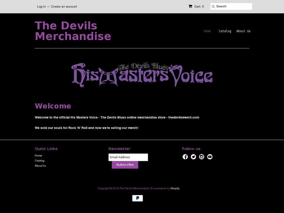 thedevilsmerch.com — Shopify storefront screenshot