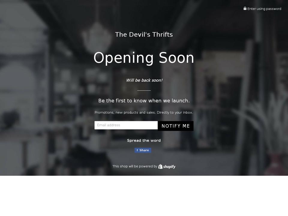 thedevilsthrifts.com shopify website screenshot