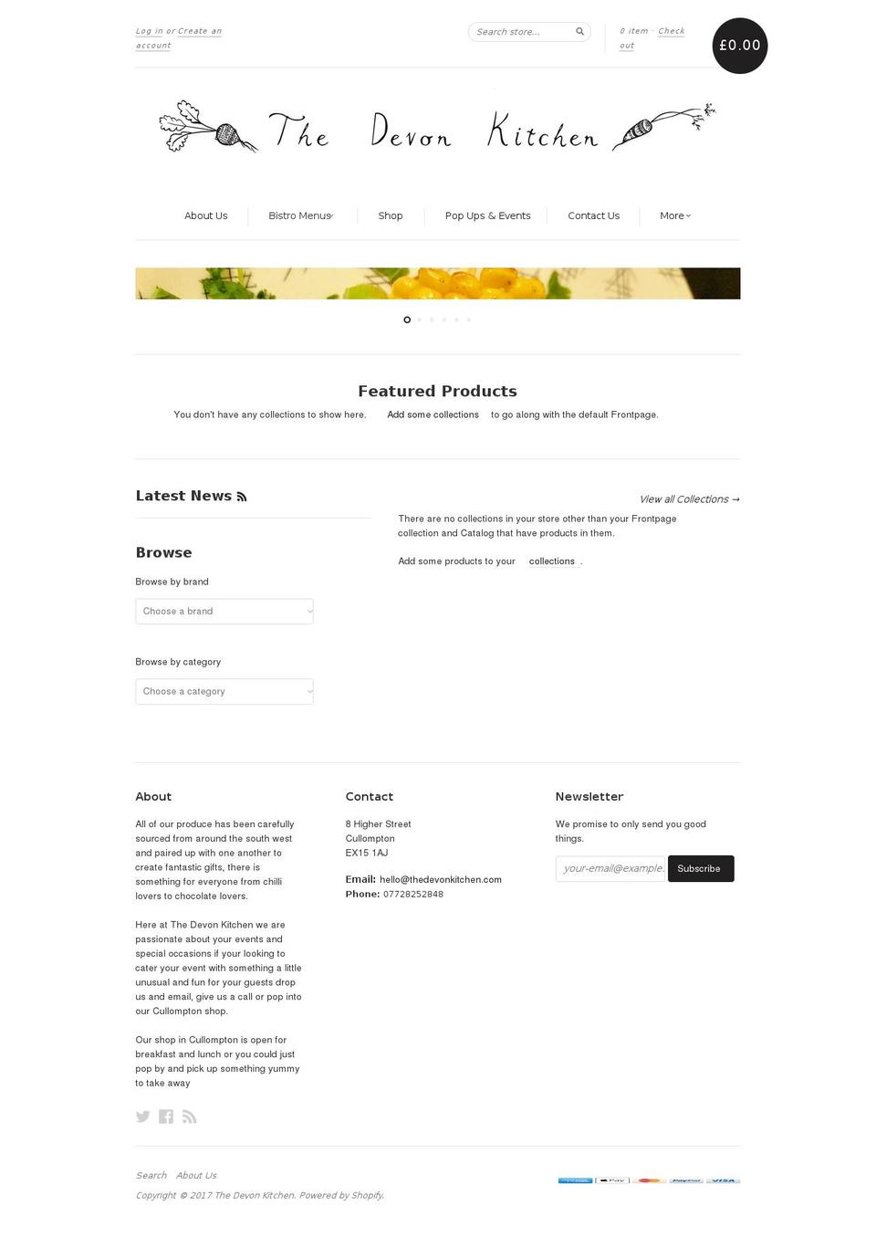 thedevonkitchen.com shopify website screenshot