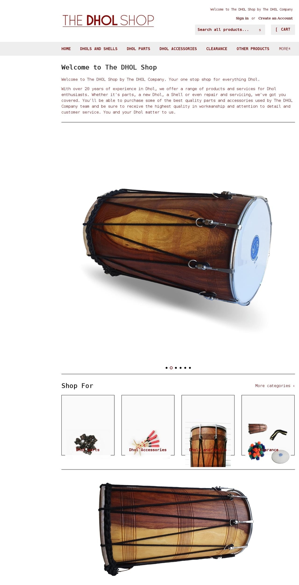 thedholshop.com — Shopify storefront screenshot