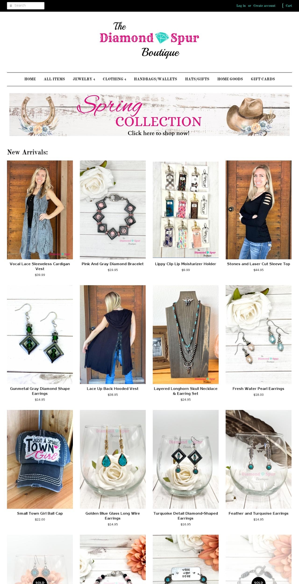 thediamondspurboutique.com shopify website screenshot