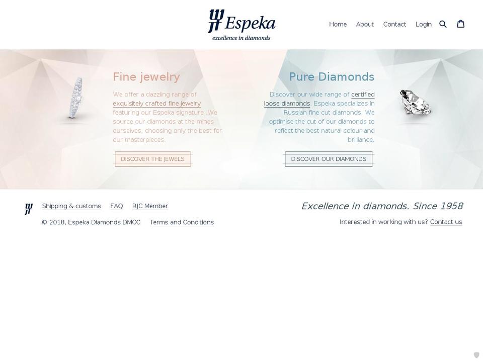 thediamondstorebyespeka.com — Shopify storefront screenshot