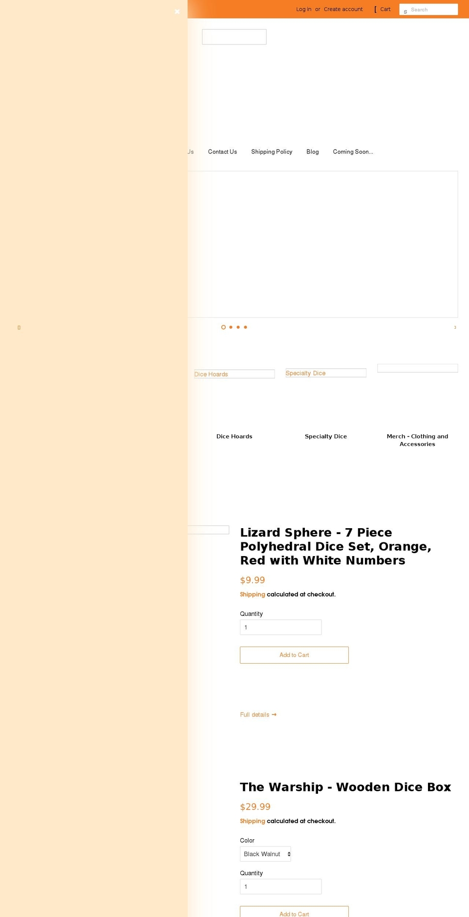 thediceviking.com shopify website screenshot