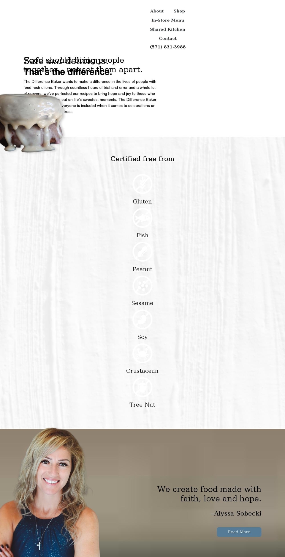 thedifferencebaker.com shopify website screenshot