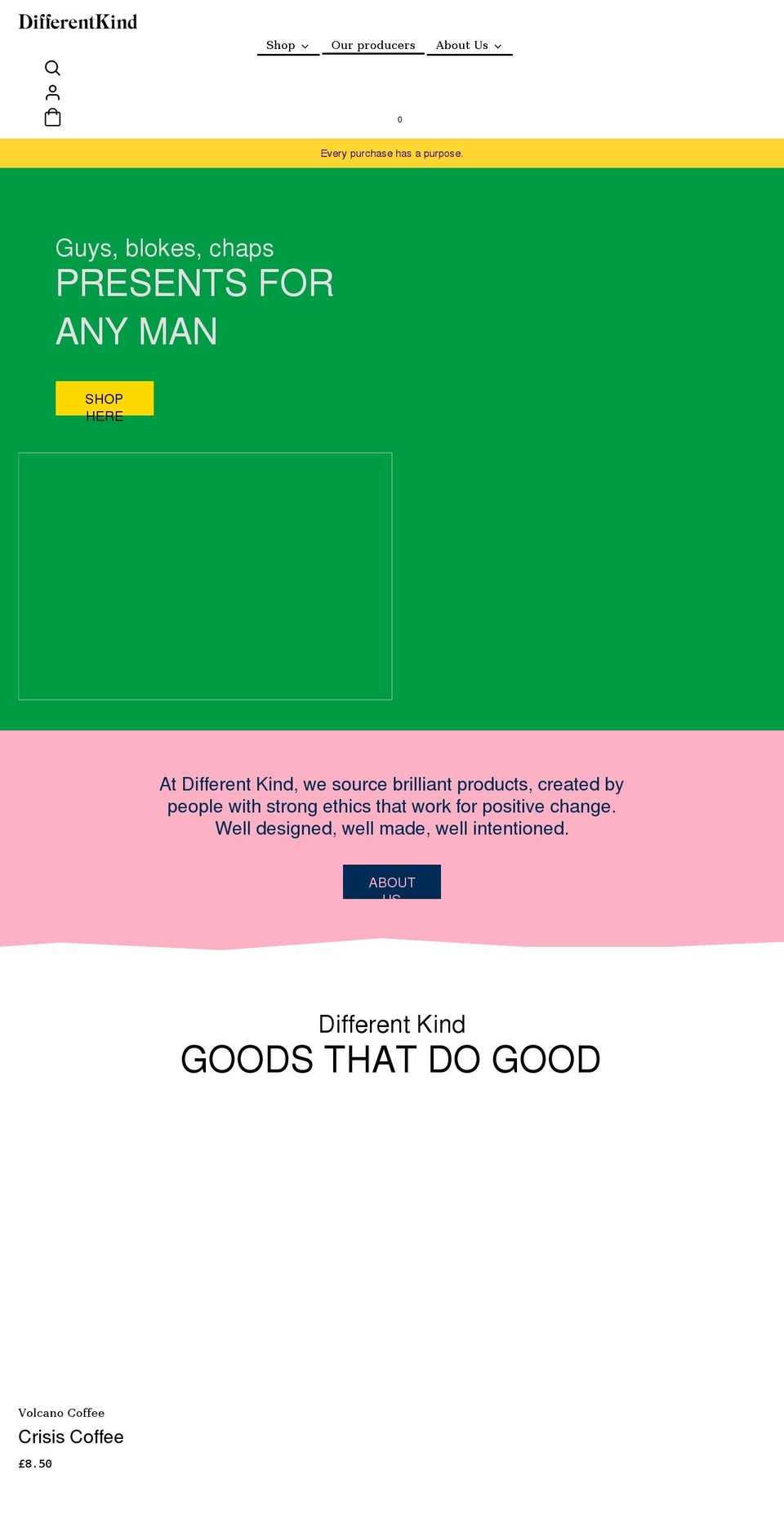 thedifferentkind.com shopify website screenshot