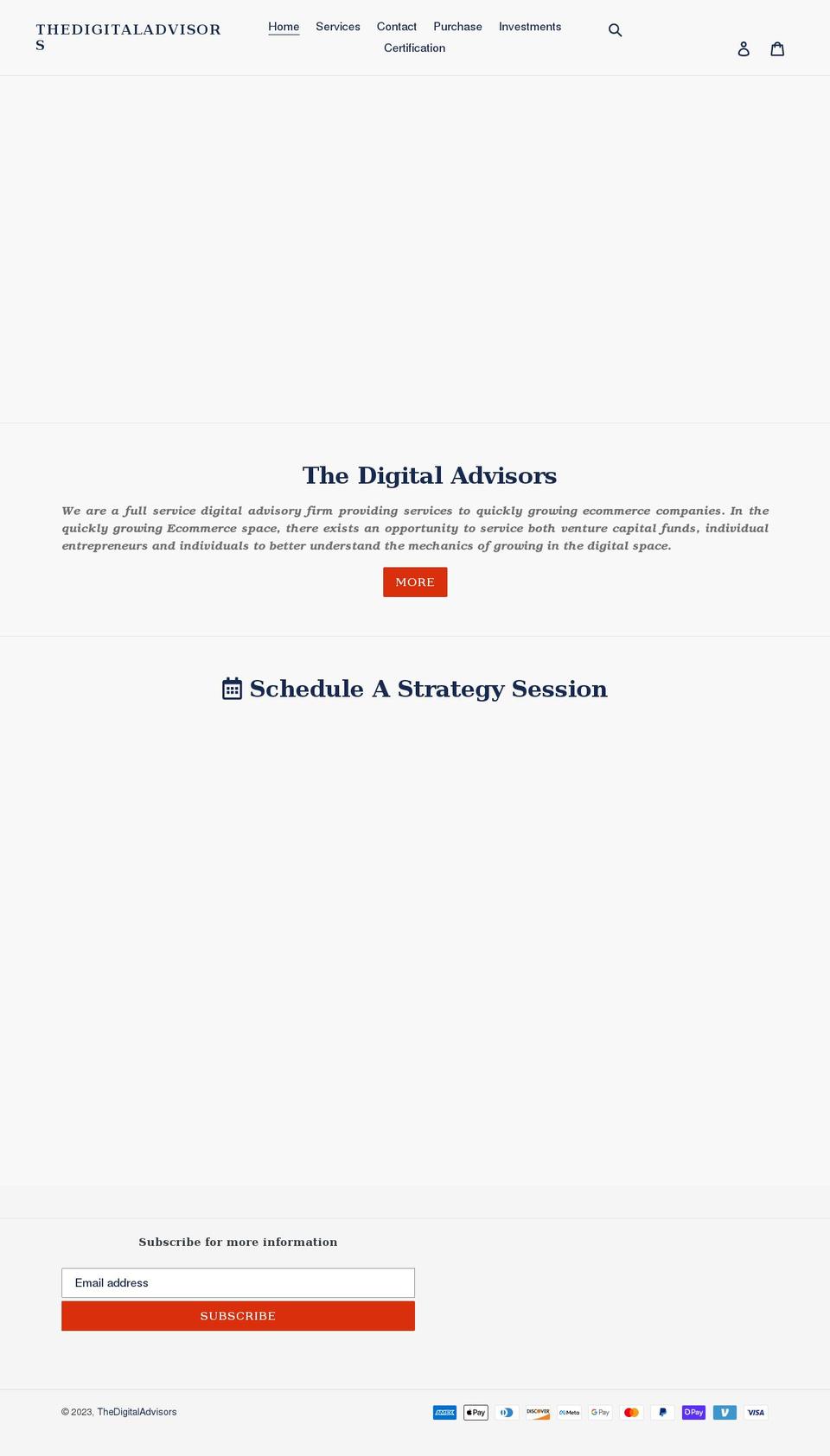 thedigitaladvisors.com shopify website screenshot