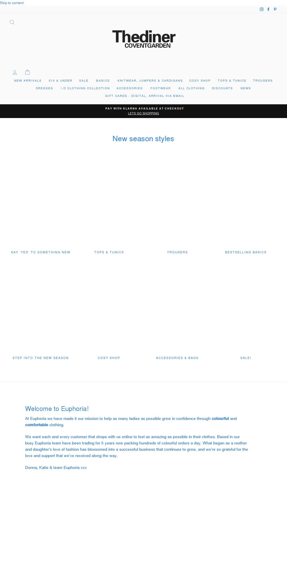 thedinercoventgarden.com shopify website screenshot