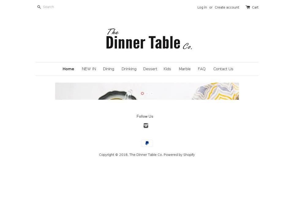 thedinnertableco.com shopify website screenshot