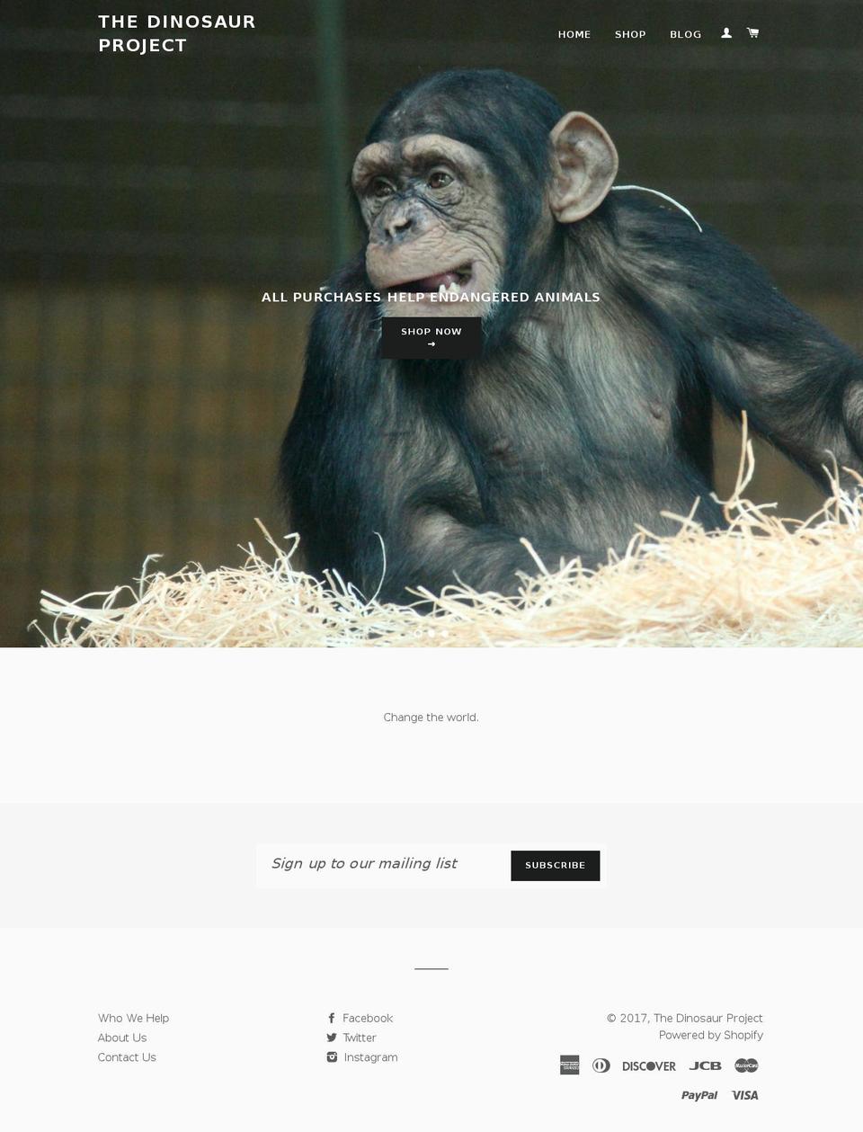 thedinosaurprojectny.com shopify website screenshot
