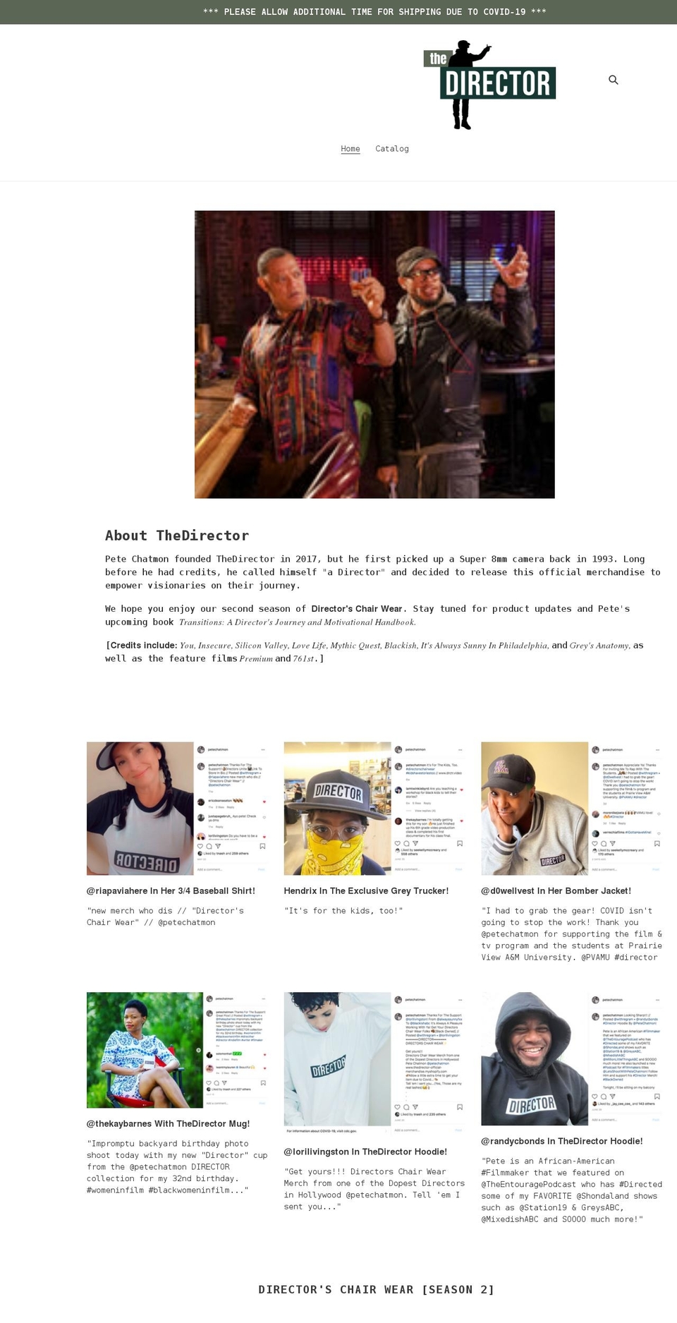 thedirector-official-merchandise.myshopify.com shopify website screenshot