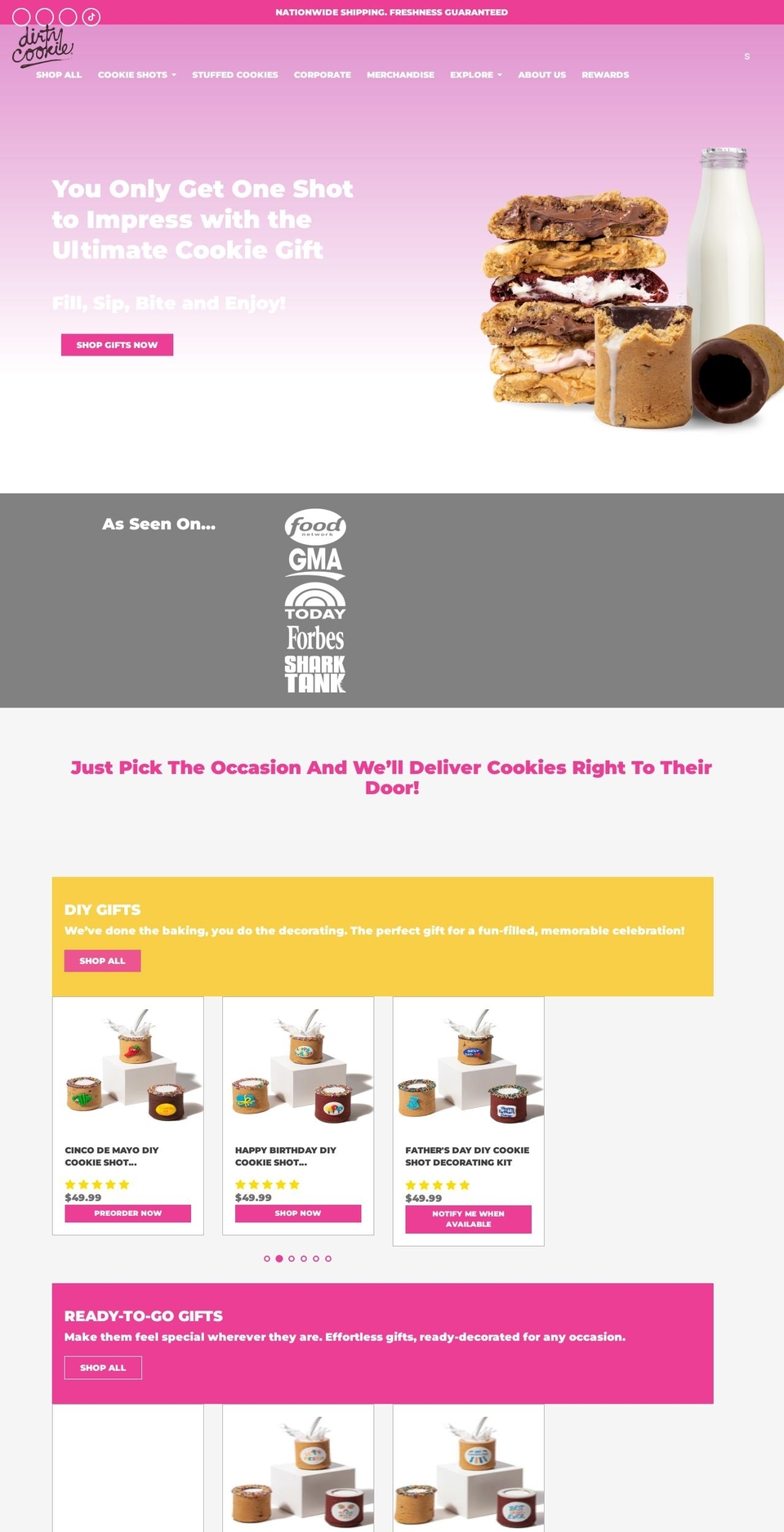 thedirtycookieoc.com shopify website screenshot
