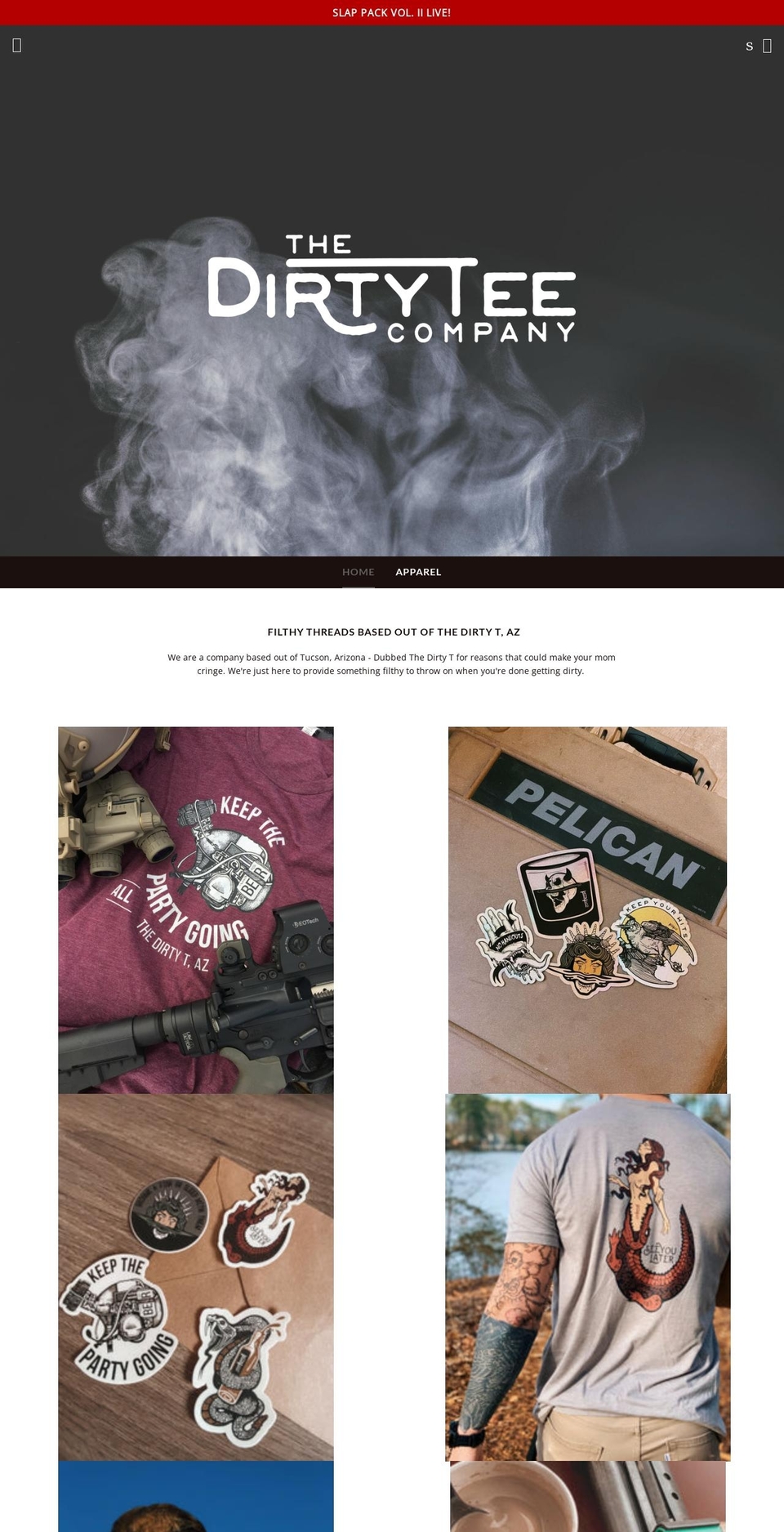 thedirtyteecompany.com — Shopify storefront screenshot