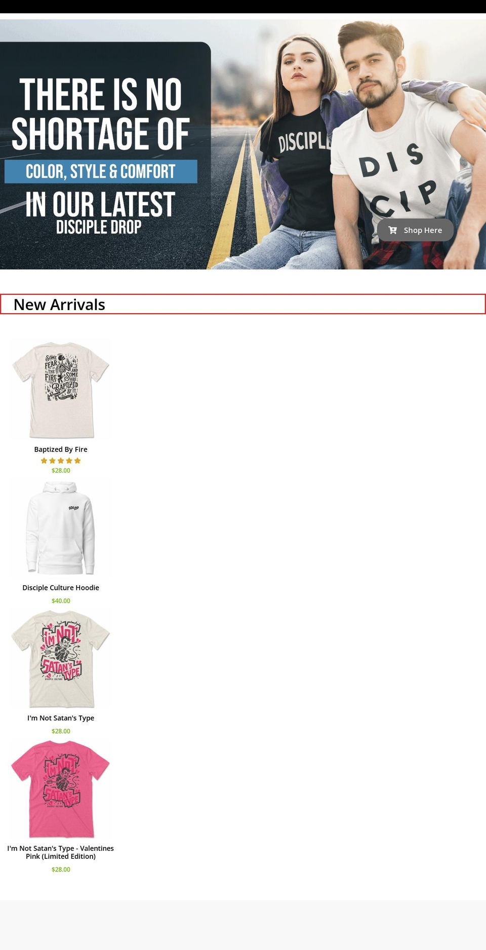 thediscipleculture.com shopify website screenshot