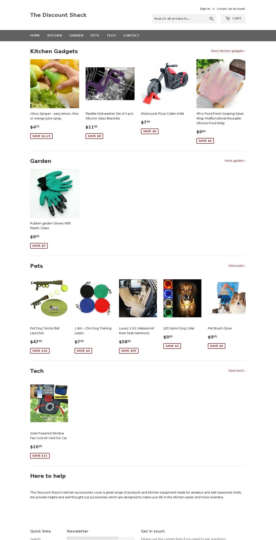 thediscountshack.com — Shopify storefront screenshot
