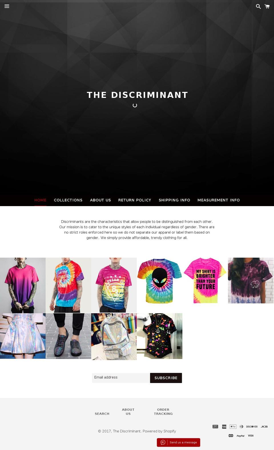 thediscriminant.com shopify website screenshot
